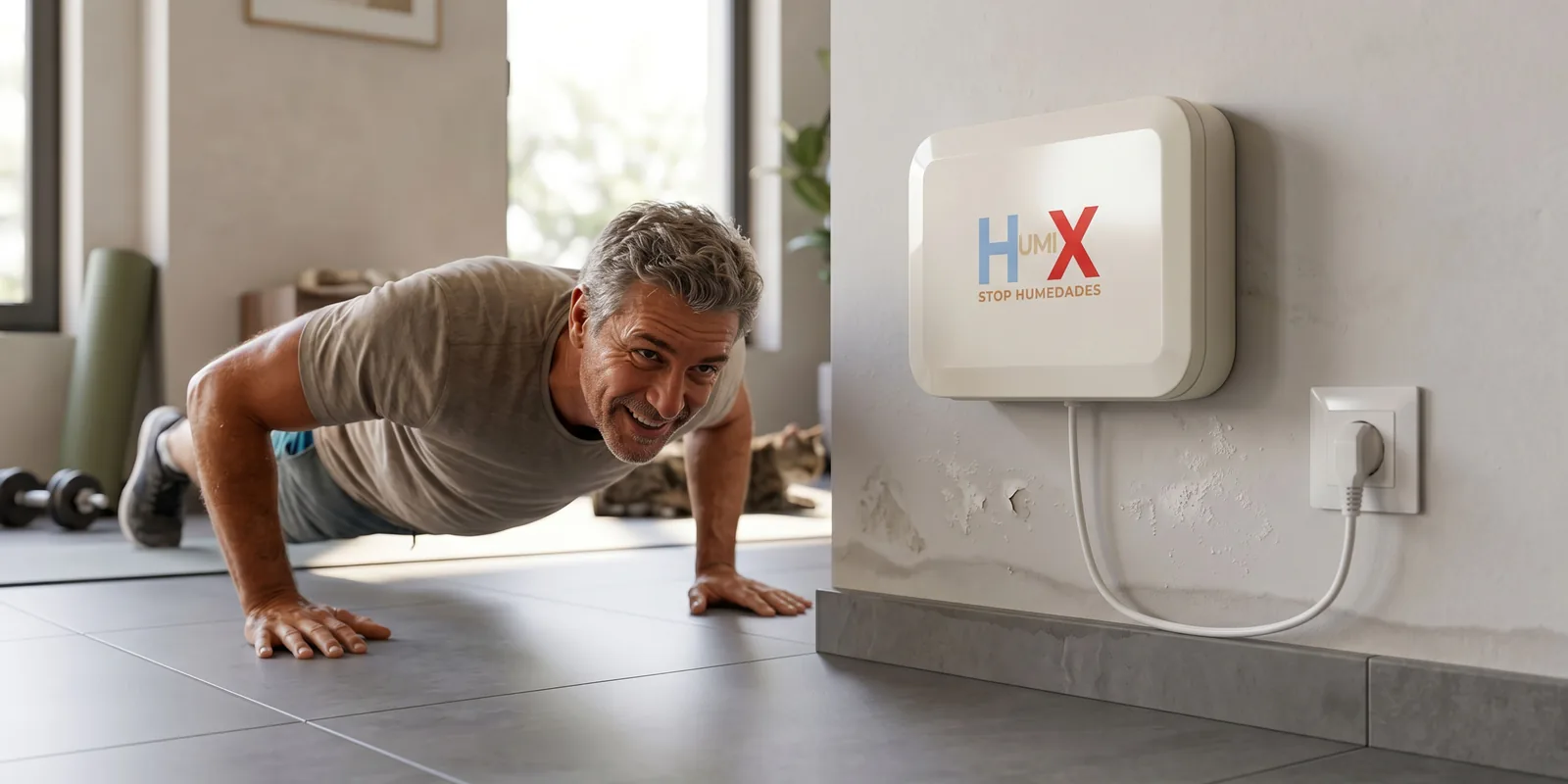 Familia en casa con el equipo HUMIX contra la humedad en Moral de Calatrava